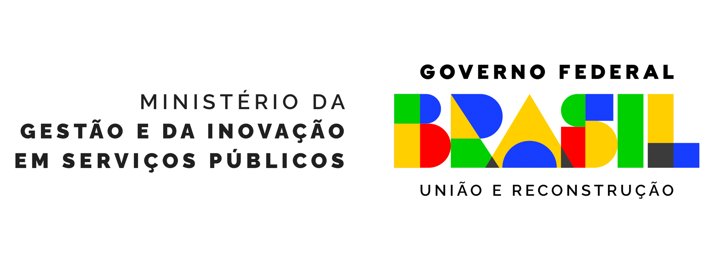 Assinatura institucional do Ministério da Gestão e da Inovação em Serviços Públicos e Governo Federal Brasil